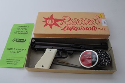 Lot 993 - West German Record, Mod. 2, .177 calibre Air Pistol in box