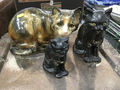 Lot 523 - Winstanley Cat together with two Sylvac cats (3)