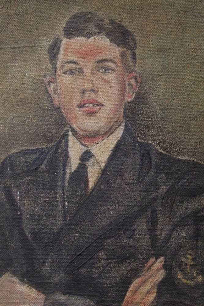 Lot 138 - H. Smith, 1930s oil on board - portrait of a naval recruit, signed, framed, 29cm x 25cm