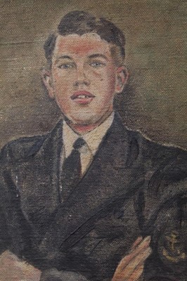 Lot 230 - H. Smith, 1930s oil on board - portrait of a naval recruit, signed, framed, 29cm x 25cm