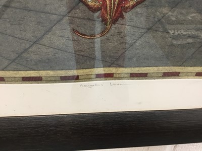 Lot 1596 - Murray Robertson (1961) signed limited edition etching - Navigator's Dream, 6/20, in glazed frame, 71cm x 96cm  
NB: Robertson is a member of the Glasgow Print Studio