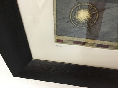 Lot 1596 - Murray Robertson (1961) signed limited edition etching - Navigator's Dream, 6/20, in glazed frame, 71cm x 96cm  
NB: Robertson is a member of the Glasgow Print Studio