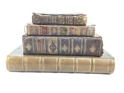 Lot 1542 - Group of three antique box books, together with a leather bound album (unused)