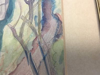 Lot 1617 - Mark Lancelot Symons (1887-1935) pencil and watercolour illustration - figures in woodland, in glazed frame, 36.5cm x 24cm. Inscribed verso 'Bought for sale 1930s, 77 Church Street W8. Taken from f...