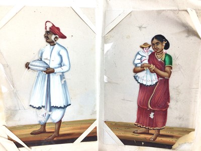 Lot 1545 - Group of fourteen 19th century Indian mica disguise paintings