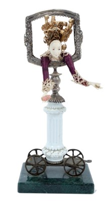 Lot 1553 - Robert Barley - sculptural composition 'Marie Antoinette, let them eat cake', 29cm high