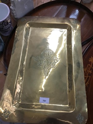 Lot 761 - Eastern brass tray