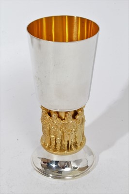 Lot 364 - Elizabeth II limited edition silver chalice commemorating the ninth centenary of Winchester Cathedral, with gilded interior (London 1979)