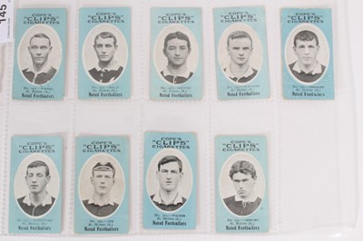 Lot 145 - Cigarette cards- Cope Bros 1910. Noted Footballers (Clips 500 Subjects)