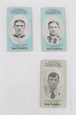 Lot 146 - Cigarette cards - Cope Bros 1910. Noted Footballers (Clips 282 Subjects) 41 different subjects.
