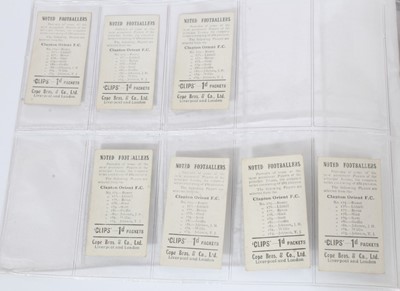 Lot 146 - Cigarette cards - Cope Bros 1910. Noted Footballers (Clips 282 Subjects) 41 different subjects.