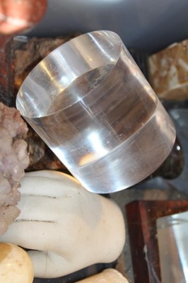 Lot 1712 - Collection of marble items including carved marble hand, pilasters, obelisk etc