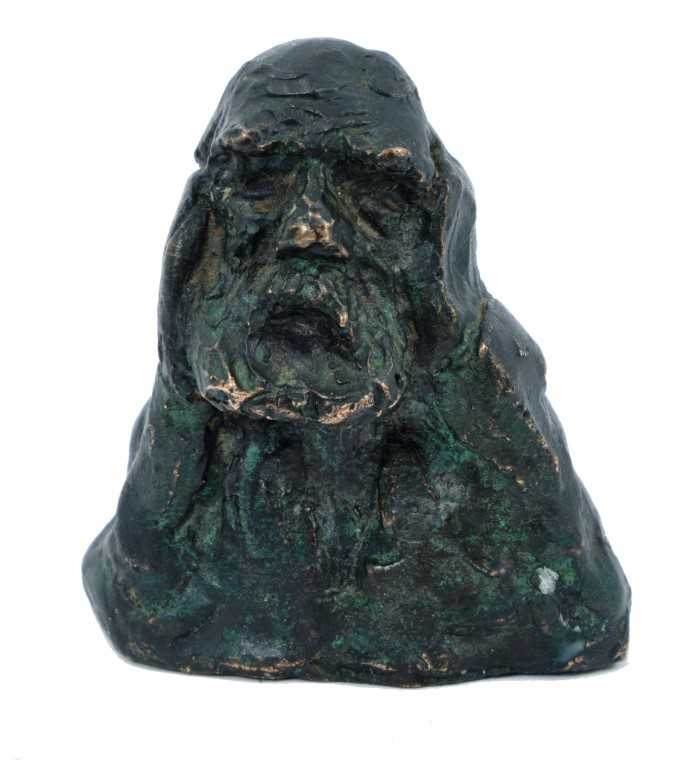 Lot 1807 - Late 19th/early 20th century bronze bust of a bearded gentleman, signed A.R., indistinct foundry mark, 8.5cm high