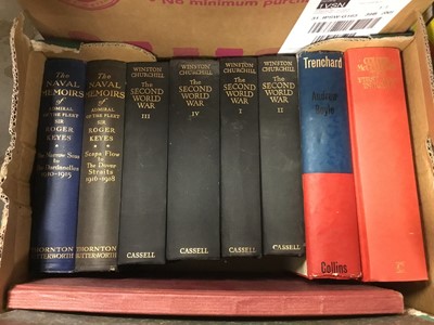 Lot 331 - Six boxes of assorted books to include Churchill and others