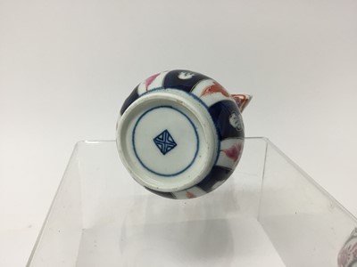 Lot 142 - A Worcester teapot and cover, circa 1775, a Worcester bowl, a Worcester Queen Charlotte pattern jug and two bowls