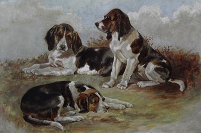 Lot 1031 - Manner of Arthur Wardle, study of hounds