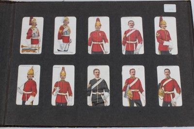 Lot 155 - Cigarette cards - Old Brown Album, containing a set of 50 Ogdens 1908 Soldiers of the World.