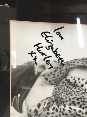 Lot 177 - Signed portrait photograph of Elizabeth Hurley signed ' love Elizabeth Hurley ' in glazed frame