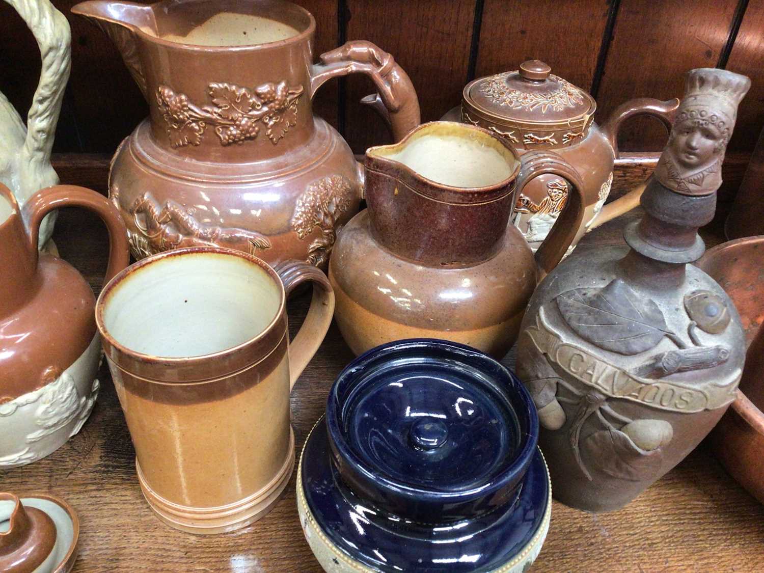 Lot 606 Group of salt glazed pottery
