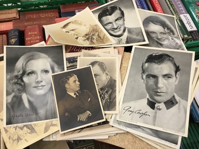 Lot 187 - Lot 1930s film star photographs and related books, Victorian scrap book and cigarette card albums