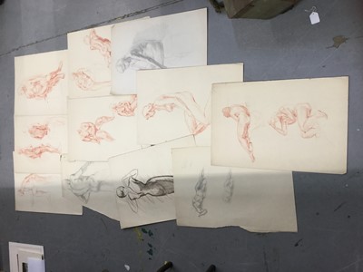 Lot 290 - Group of 11 unframed Nudes studies