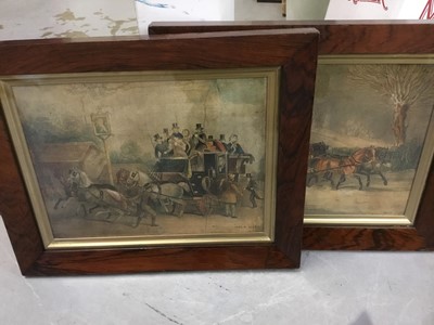 Lot 255 - Pair of coaching scenes, other pictures