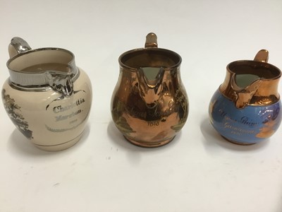 Lot 263 - Three rare Regency lustre jugs, named and dated