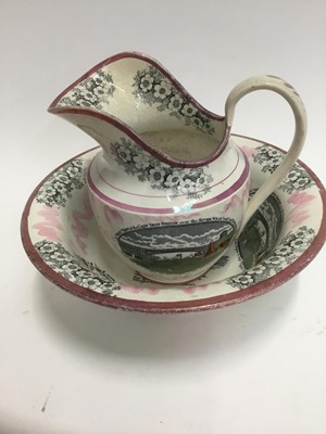 Lot 264 - 19th century Sunderland lustre jug and basin set