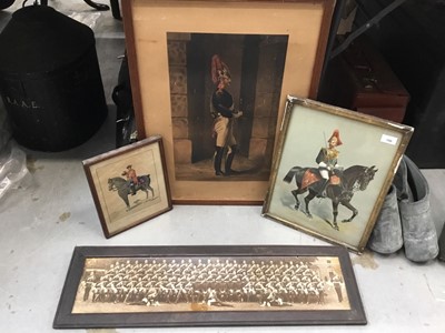 Lot 190 - Three Victorian military prints of The Royal Horse Guards and similar military photograph