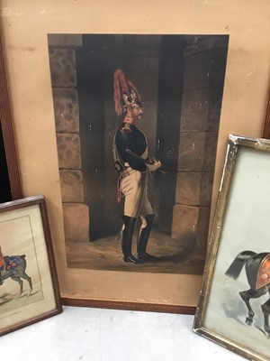 Lot 190 - Three Victorian military prints of The Royal Horse Guards and similar military photograph