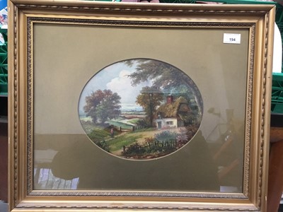 Lot 194 - Christopher Maskell oil on board - country cottage in landscape in glazed frame 47 x 57 cm