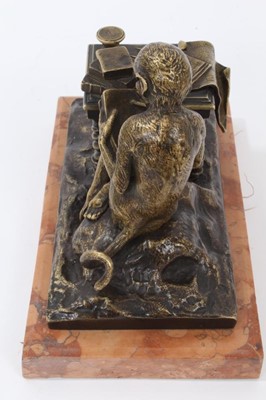 Lot 858 - After Anton Louis Barye: bronze figure of a monkey studying