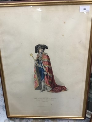 Lot 196 - Three 19th century engravings of participants of the Coronation of King George IV , 19th July 1821 published by Sir George Nayler Garter King of Arms, comprising The Lord Mayor of London, The Clerk...