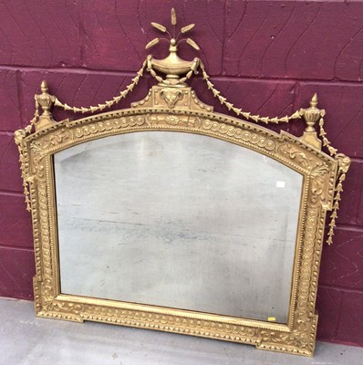 Lot 1474 - Good quality Georgian style gilt wood and gesso overmantel mirror