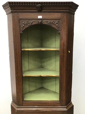 Lot 106 - Antique grained pine two height corner cupboard