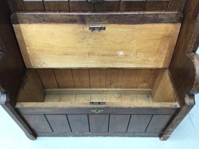 Lot 115 - Antique pine church pew/hall bench