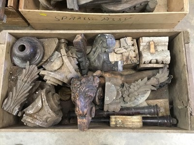 Lot 426 - Collection of antique wooden carvings and fragments