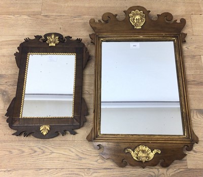 Lot 262 - Two Georgian style mahogany and parcel gilt wall mirrors