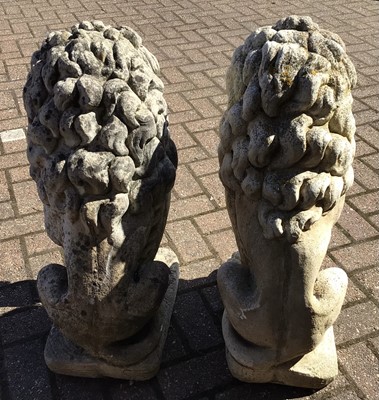 Lot 2 - Pair of concrete lions