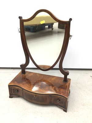 Lot 118 - George III mahogany serpentine front toilet mirror of small proportions