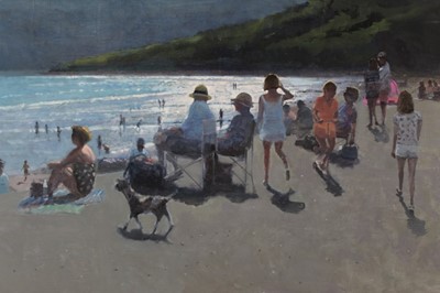 Lot 1264 - Z. Phillips, oil on board, "A Sunny Day at the Beach", signed and dated '21, unframed, 49 x 89cm