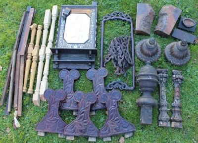 Lot 1797 - Quantity of wooden furniture elements, carvings etc for restoration