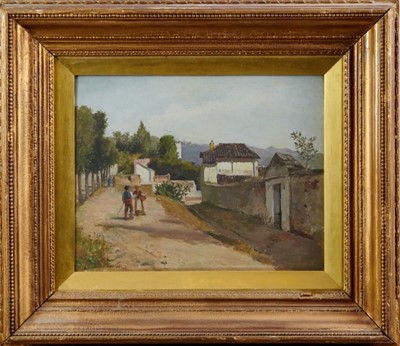 Lot 1242 - John Varley II (1850-1933) - oil on board in glazed gilt frame - In Alhambra, Granada, Spain. 26½cm x 34cm