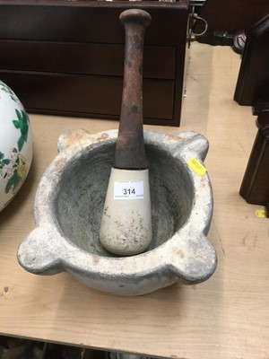 Lot 314 - Antique pestle and mortar