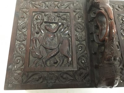 Lot 303 - Indian carved hardwood double ended box