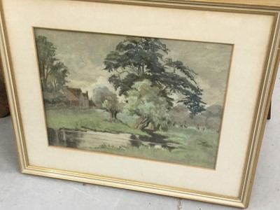 Lot 321 - Gordon J. Gardner 'The Stables Stoke by Nayland', Pastal landscape study, similar still life study and other pictures and prints (qty)