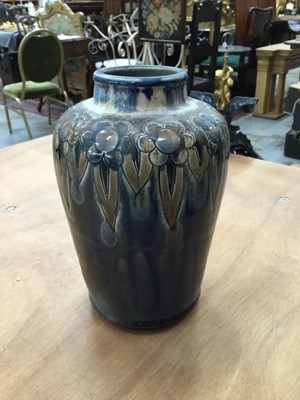 Lot 222 - Royal Doulton glazed pottery vase impressed on base With compliments of WT lamb &Sons Xmas 1928