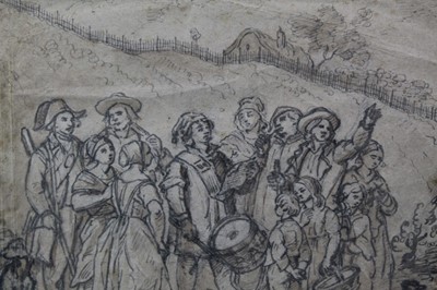 Lot 231 - 18th century sketch, Drummer and Crowd 
Provenance: Parker Gallery