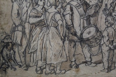 Lot 259 - 18th century sketch, Drummer and Crowd 
Provenance: Parker Gallery