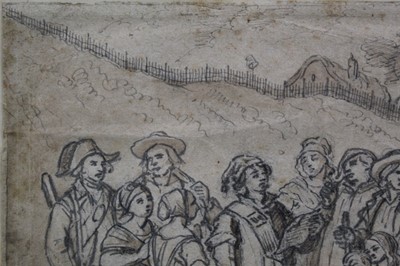 Lot 121 - 18th century sketch, Drummer and Crowd 
Provenance: Parker Gallery